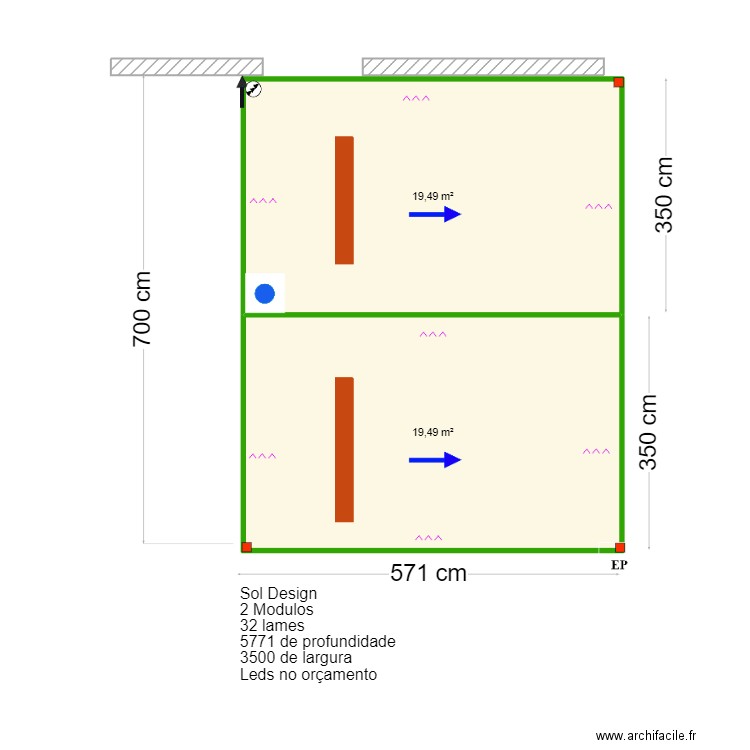 Paul Hayward. Plan de 2 pièces et 39 m2