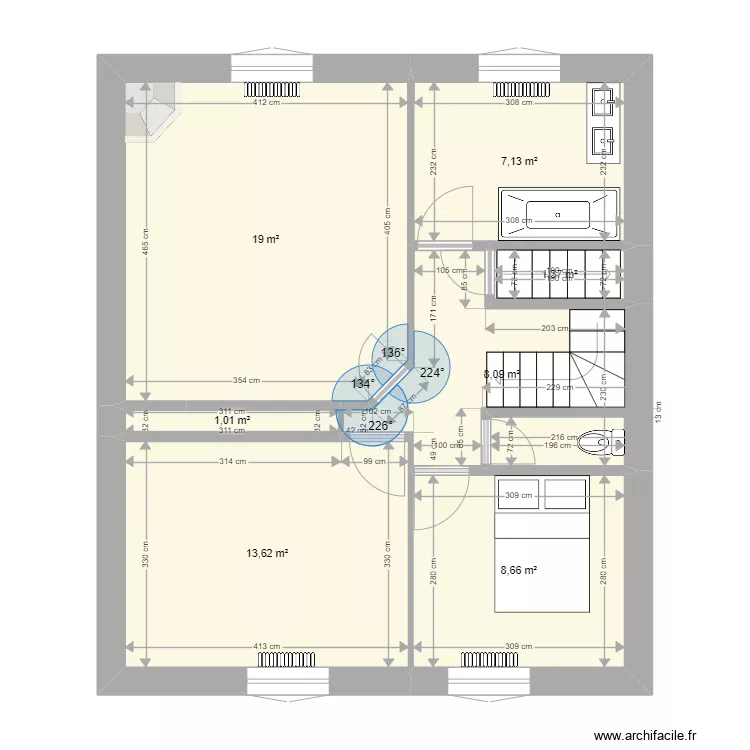 Plan maison &eacute;tage 1. Plan de 