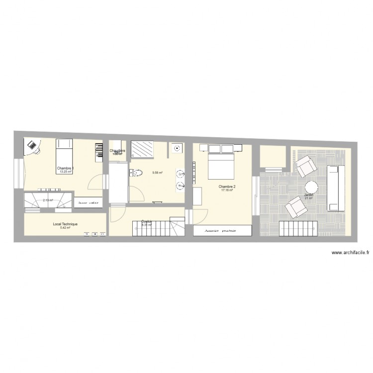 Anatole France 1er étage aménagé. Plan de 0 pièce et 0 m2