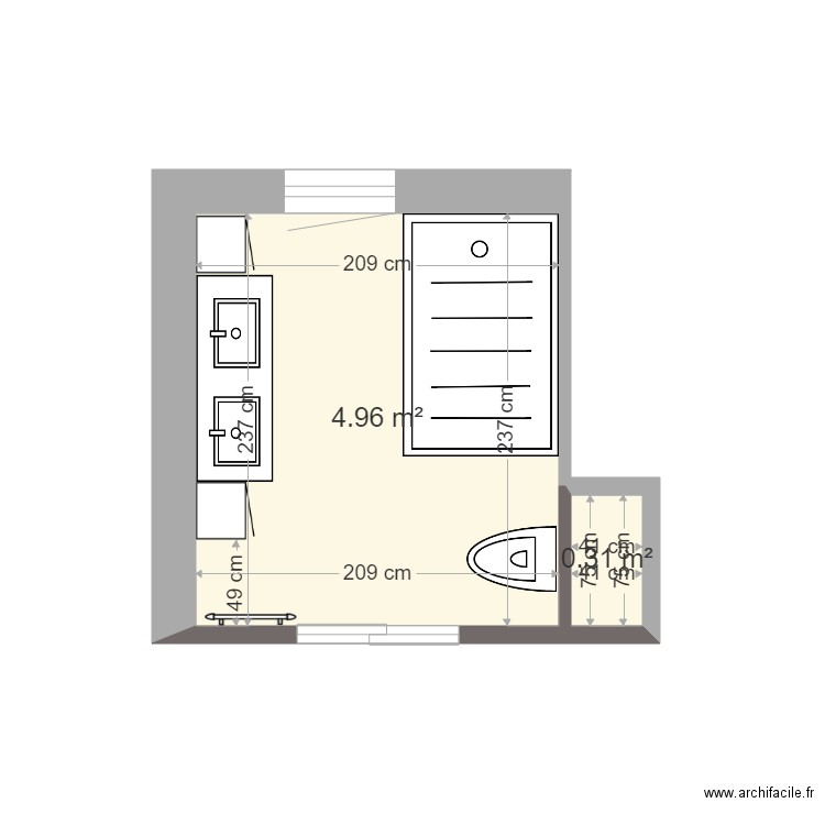 ozdemir. Plan de 2 pièces et 5 m2