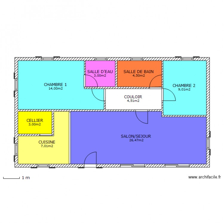 MAISON PLAN T3. Plan de 0 pièce et 0 m2