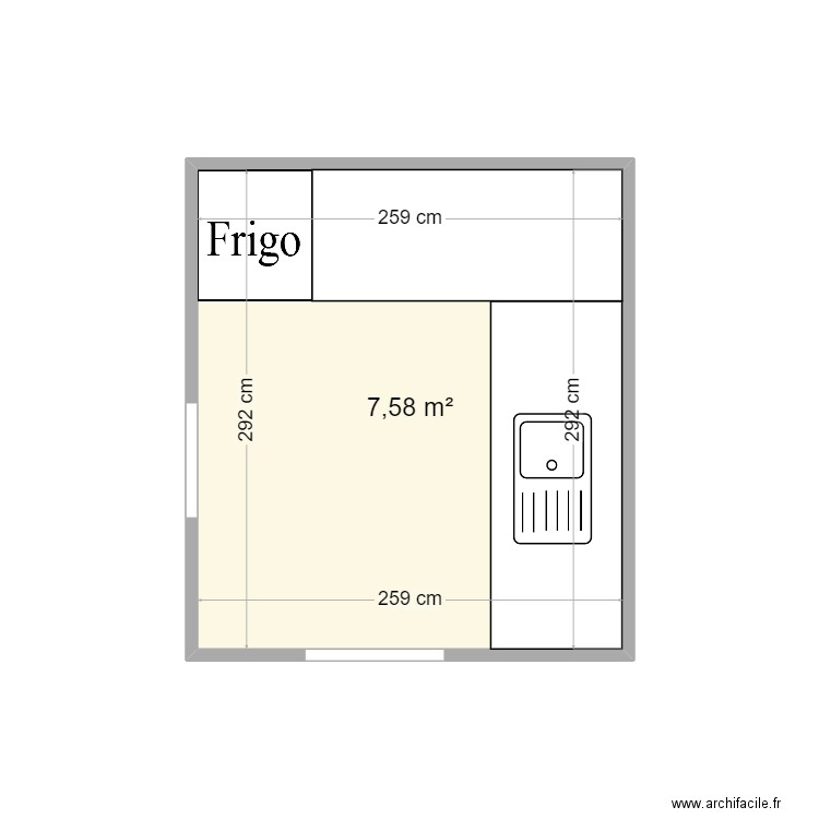 plan cellier. Plan de 1 pièce et 8 m2