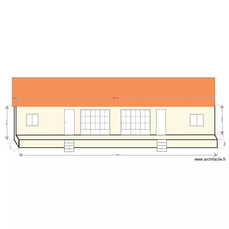 facade sans fond. Plan de 