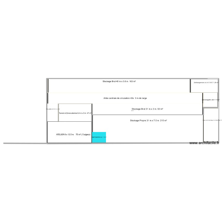 EARA Thyssen . Plan de 1 pièce et 854 m2