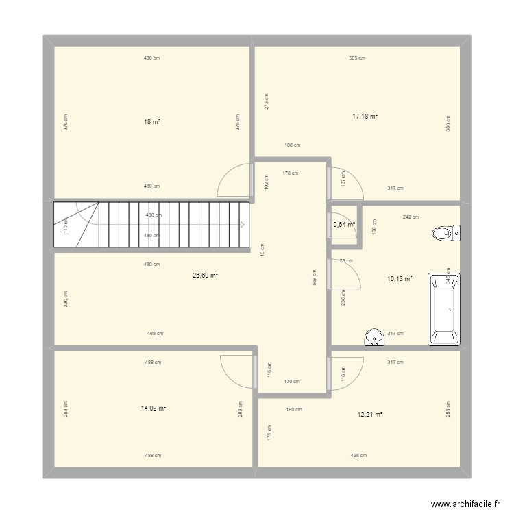 2eme étage/3. Plan de 7 pièces et 99 m2
