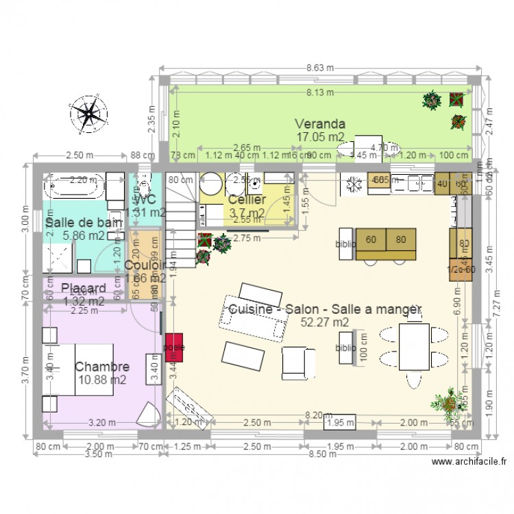 POMEROLS variante. Plan de 0 pièce et 0 m2