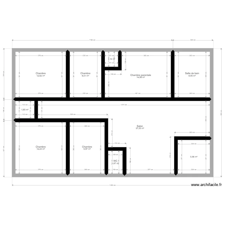 villa a renover gabon. Plan de 