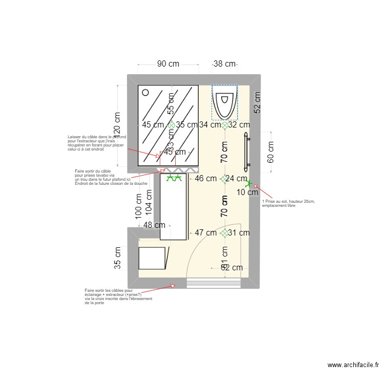 Laura Deneumostier. Plan de 1 pièce et 4 m2