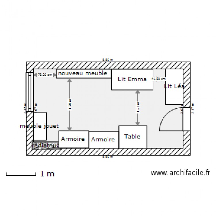 Chambre future Emma et Lea. Plan de 0 pièce et 0 m2