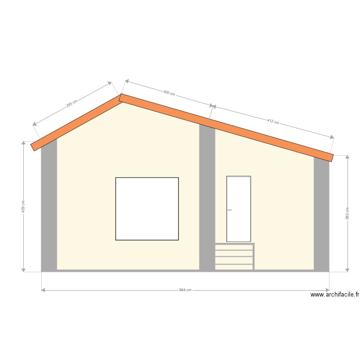 Ancien Façade Nord Ouest. Plan de 0 pièce et 0 m2