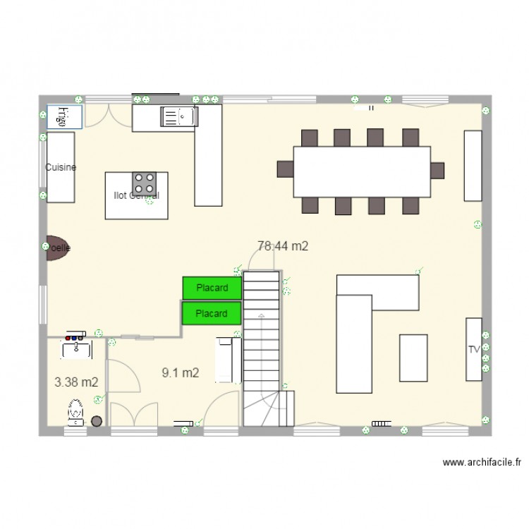 Rez de Chaussée après travaux ok. Plan de 0 pièce et 0 m2