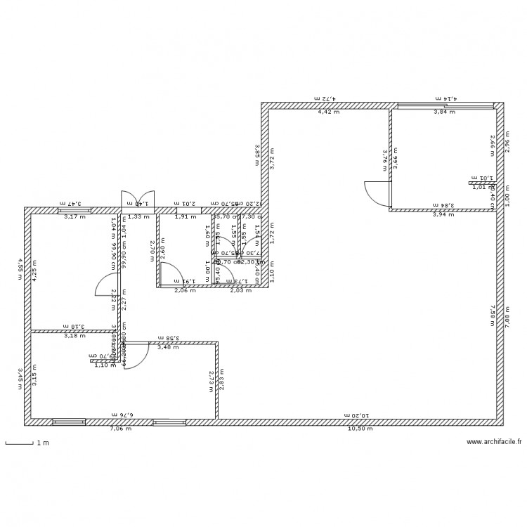 bureau meublé V2 avec mag murs seuls. Plan de 0 pièce et 0 m2