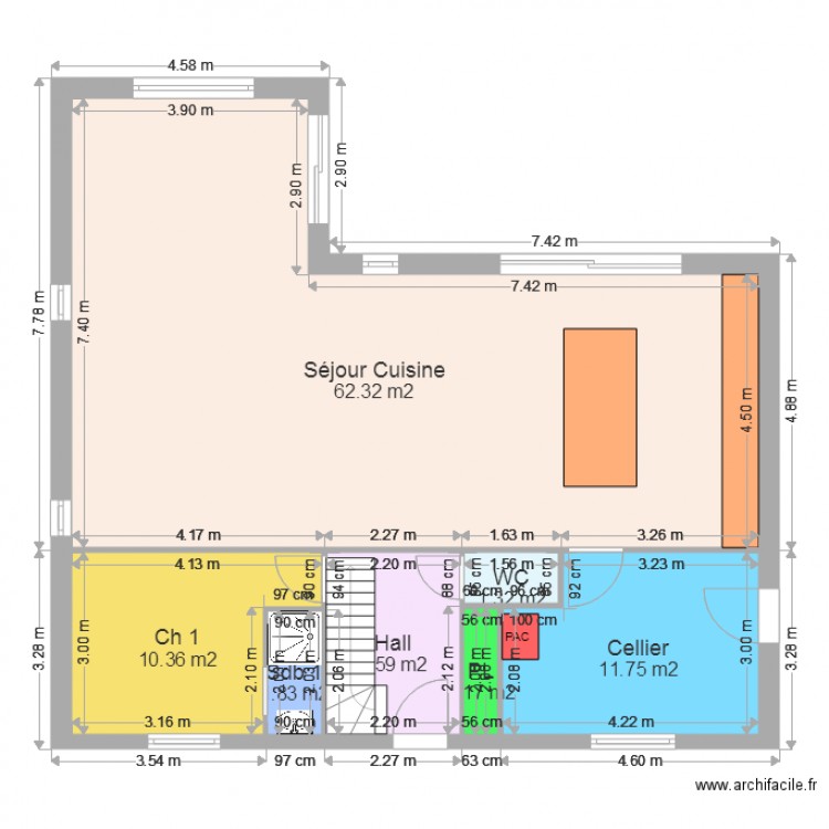 DEWULF rdc. Plan de 0 pièce et 0 m2