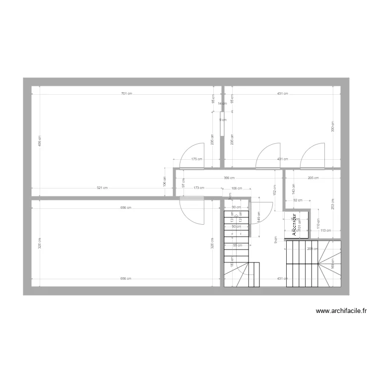 Rez de chauss&eacute;e cave. Plan de 
