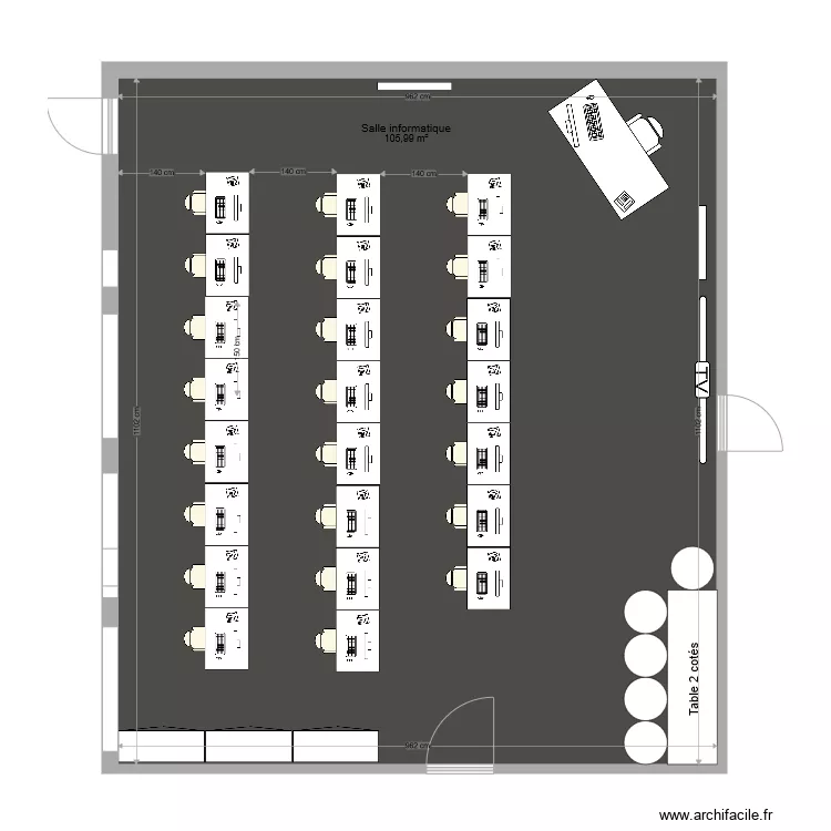 Plan salle informatique configuration 6. Plan de 