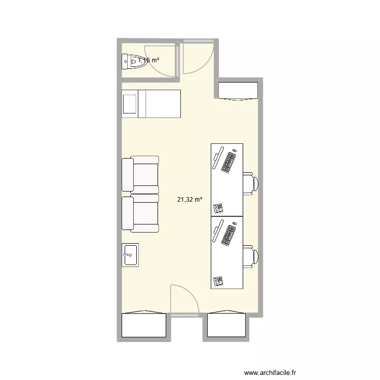 apres tavaux. Plan de 2 et 22 m² apres tavaux. Plan de 2 et 22 m²