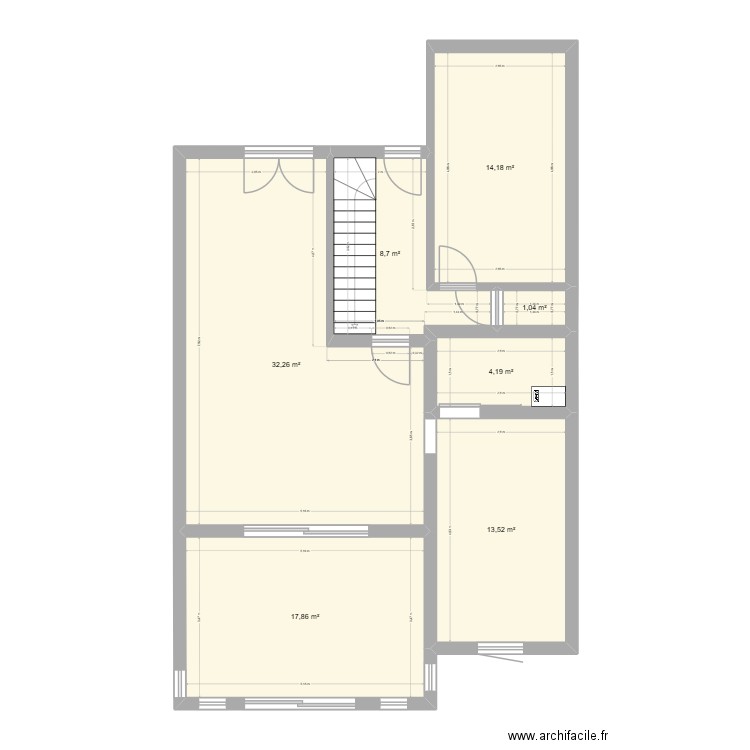rdcz. Plan de 7 pièces et 92 m2