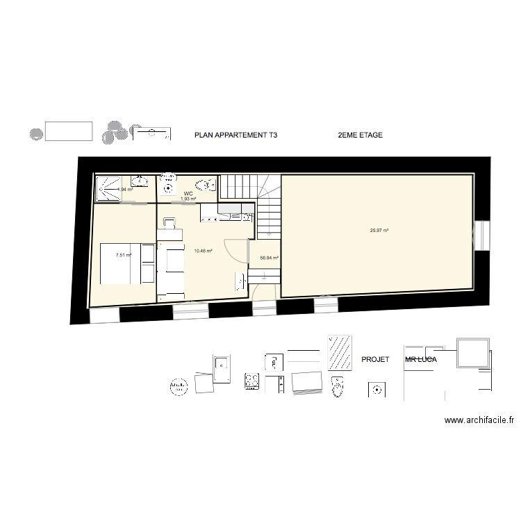 PLAN LUCA DEFINITIF 2EME ETAGE. Plan de 0 pièce et 0 m2