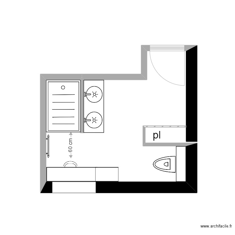 SDB version 1. Plan de 0 pièce et 0 m2