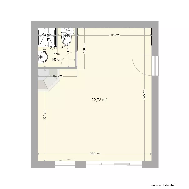STUDIO . Plan de 