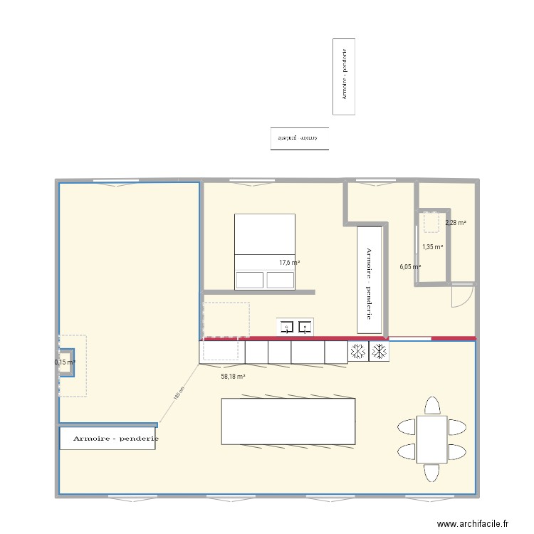 Maison oin. Plan de 6 pièces et 86 m2