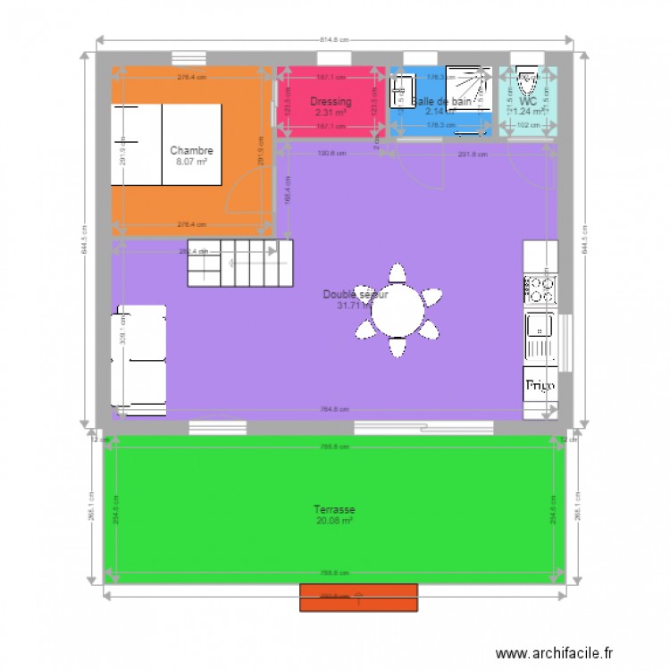 Chalet 45m2 Mezzanine ouverte. Plan de 0 pièce et 0 m2