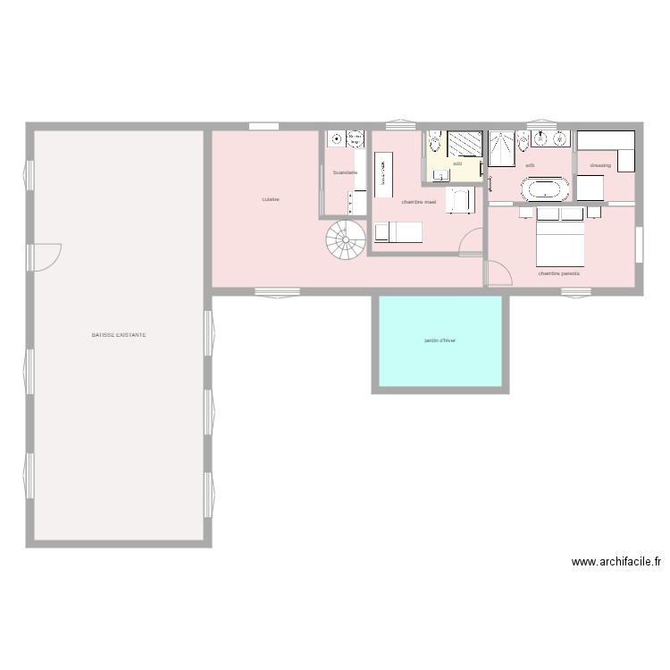 projet chaumière. Plan de 0 pièce et 0 m2