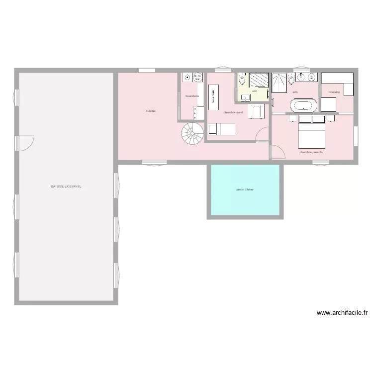 projet chaumi&egrave;re. Plan de 