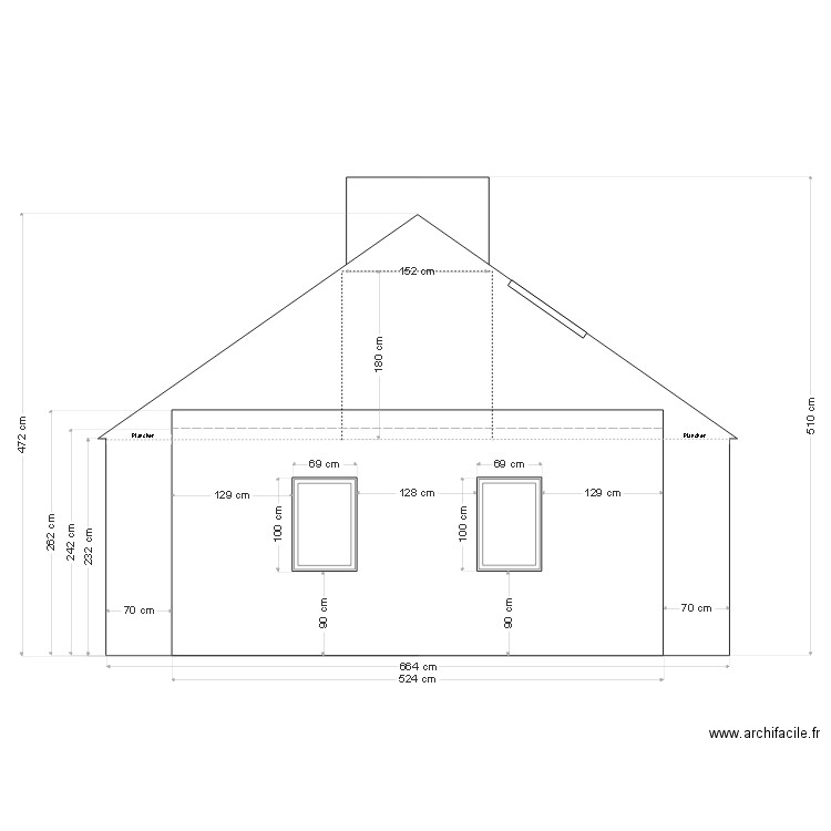 PIGNON EXTENSION. Plan de 0 pièce et 0 m2