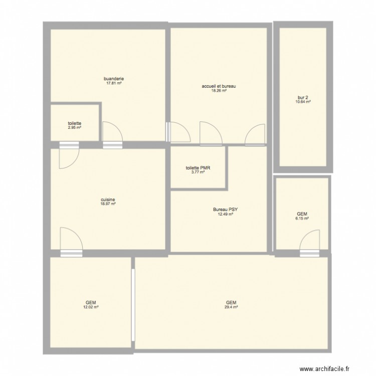 rechausse. Plan de 0 pièce et 0 m2