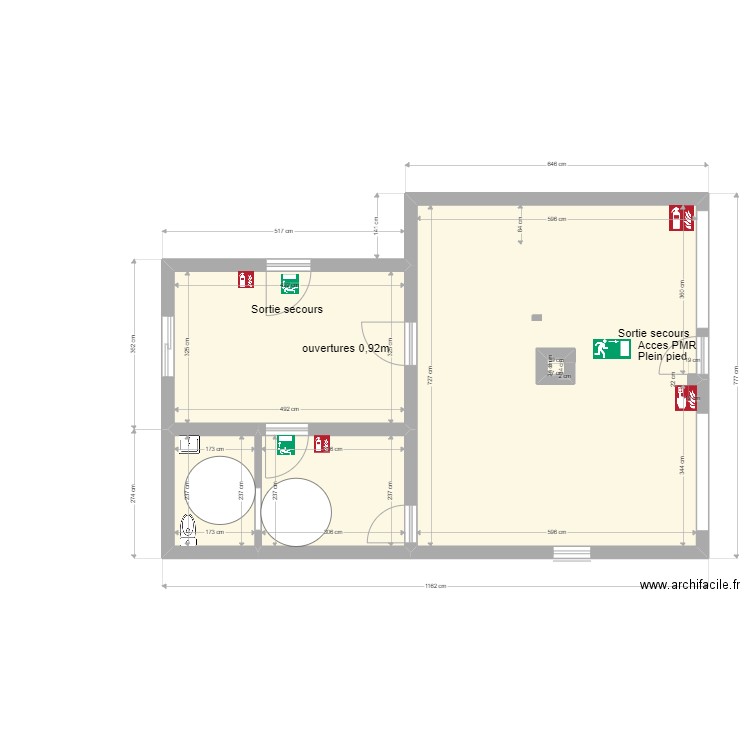 coif. Plan de 5 pièces et 71 m2