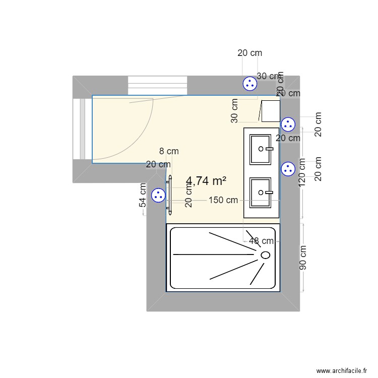 LECHAT 1.0.2. Plan de 1 pièce et 5 m2