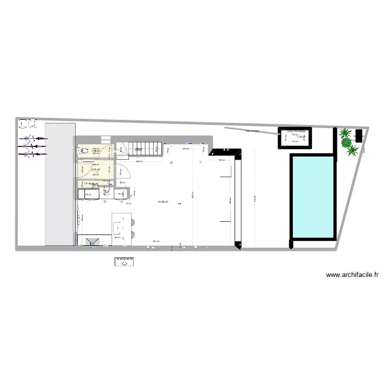 JdA terrain et piscine ERBTP. Plan de 