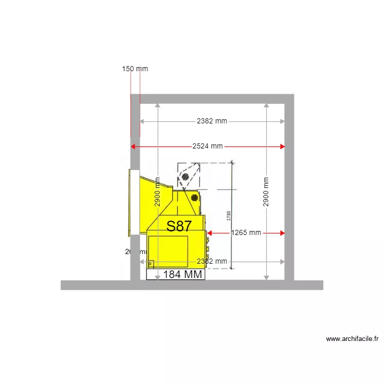 COUPE PROJET COUSTELLET S87. Plan de 