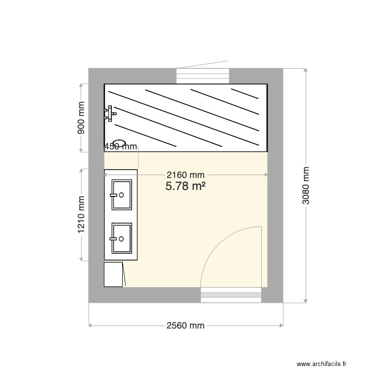 sdb patrique. Plan de 0 pièce et 0 m2