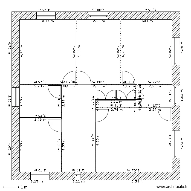 Le haut avec mesures. Plan de 