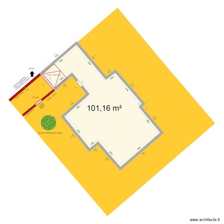 zoom zone d'intérêt après travaux. Plan de 0 pièce et 0 m2