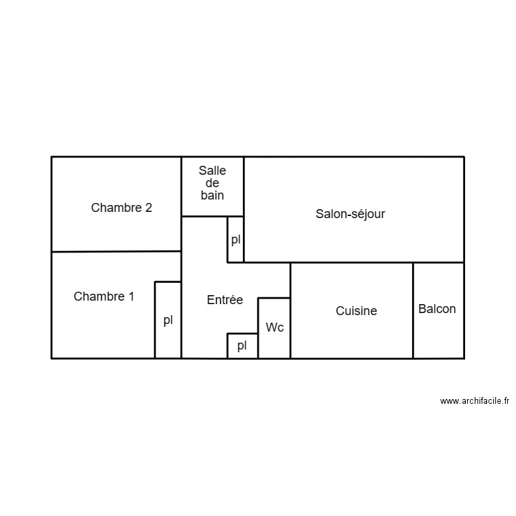 QUIMPER FEUNTEUN. Plan de 5 pièces et 21 m2