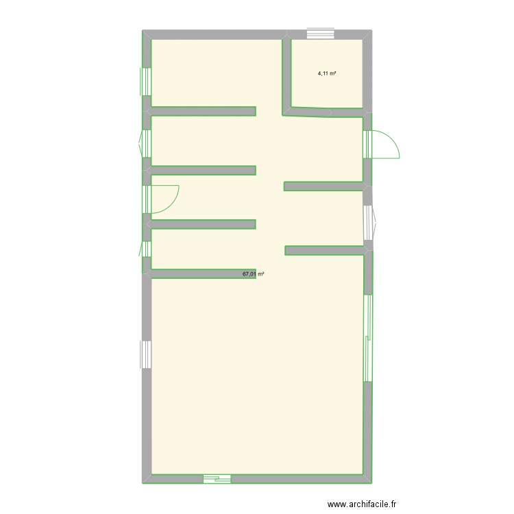 Plan_Maison_01. Plan de 2 pièces et 71 m2