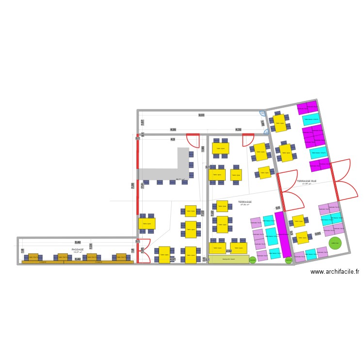 Projet derive v5 - AVEC MOBILIER. Plan de 4 pièces et 163 m2