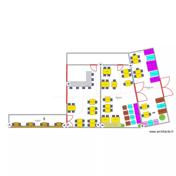 Projet derive v5 - AVEC MOBILIER. Plan de 4 et 163 m² Projet derive v5 - AVEC MOBILIER. Plan de 4 et 163 m²