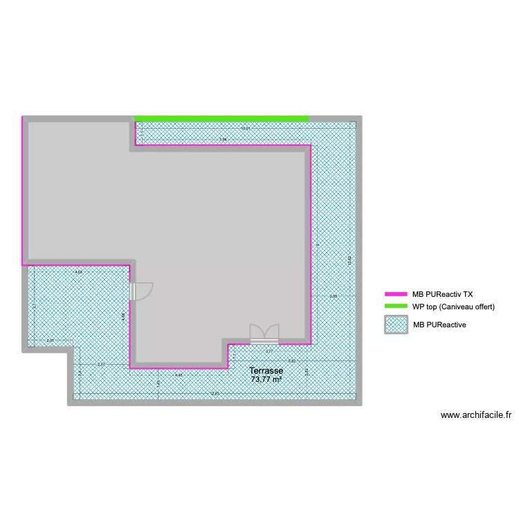 Jackie CORBEZ - ETENCHEITE TERRASSE. Plan de 3  et 175 m²