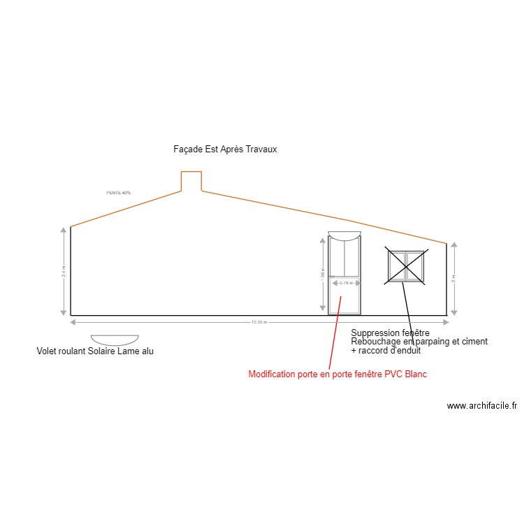 APRES Façade Est. Plan de 0 pièce et 0 m2