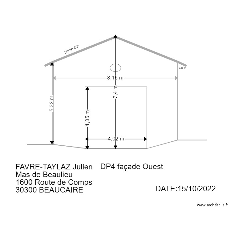 DP4 coté Ouest 2. Plan de 0 pièce et 0 m2