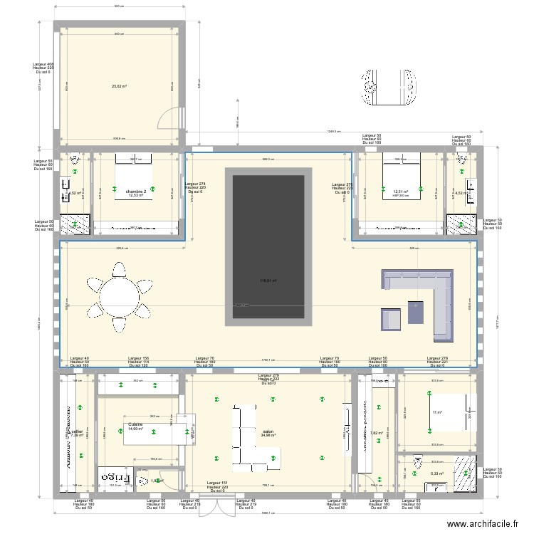 DUPUIS HACIENDA 02092022. Plan de 13 pièces et 261 m2