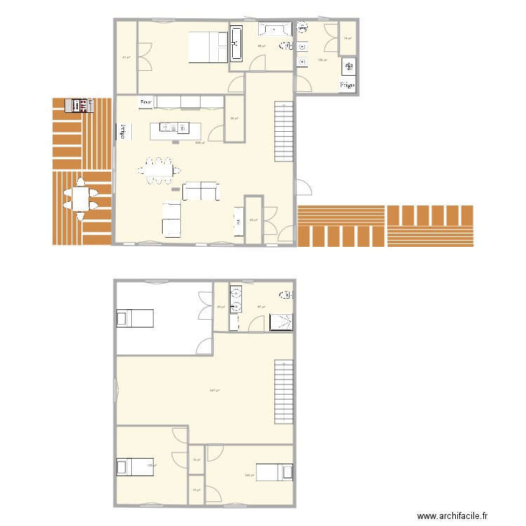 Maison Wotton . Plan de 14 pièces et 193 m2