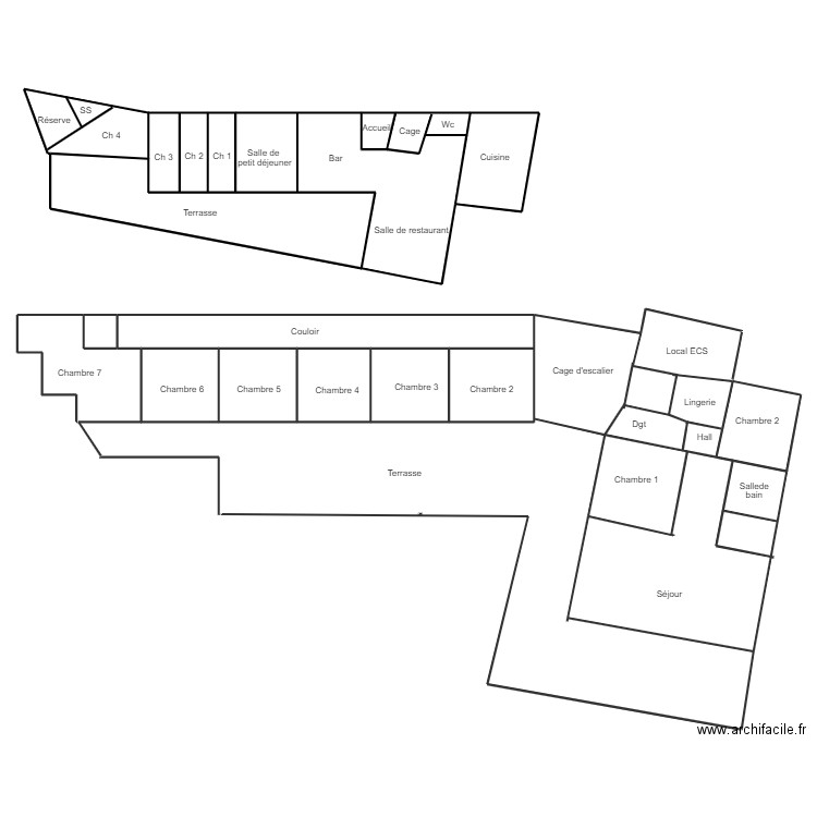 CONCARNEAU SABLES BLANCS 2. Plan de 19 pièces et 534 m2