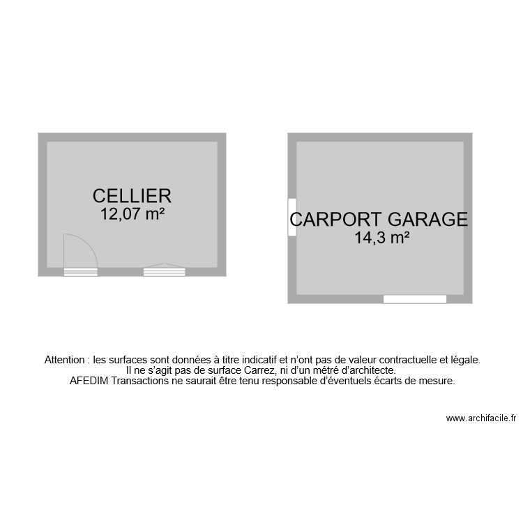 BI6797 ANNEXES. Plan de 2 pièces et 26 m2