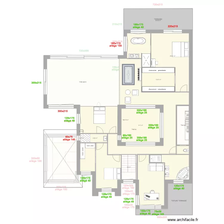 GUEUX cotation fenetres. Plan de 