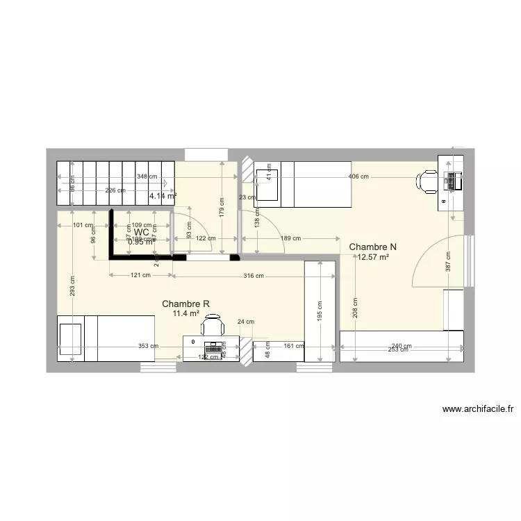 1er am&eacute;nagement 1 ac WC. Plan de 